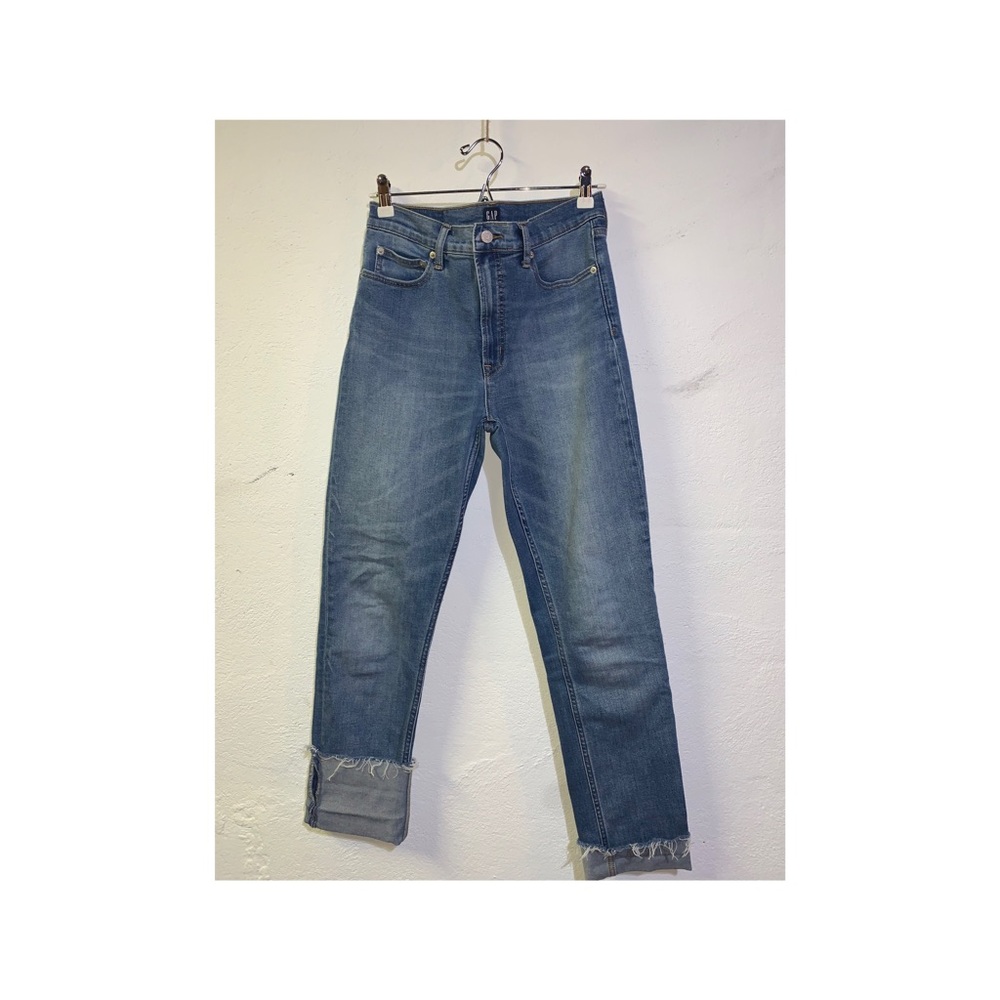 High rise cigarette denim
